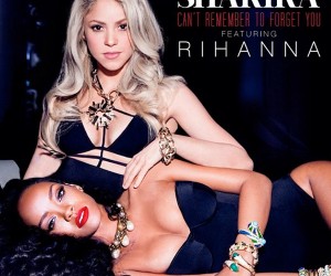 Rihanna and Shakira  on the cover of "Can't Remember to Forget You" 