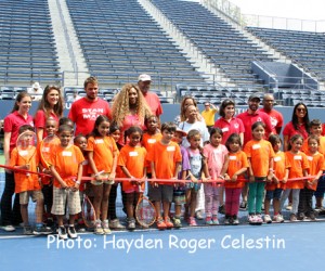 Serena Williams Stan Wawrinka and Elmcor Youth at U.S. Open Tennis-Clinic-2014-hayden-roger-celestin