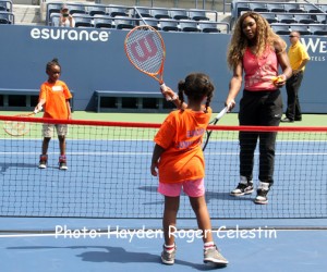 Serena Williams and Elmcor Youth US Open Clinic 2014