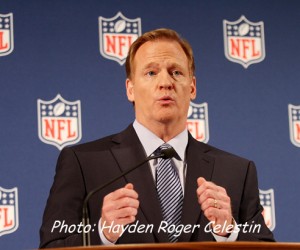 NFL commissioner Roger Goodell says he is "will not resign" at press conference on Sept. 19, 2014. 