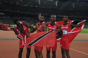 The Trinidad and Tobago relay team, which finished third in the 4x100-m relay in the 2012 U.S. Olympic Games in London 