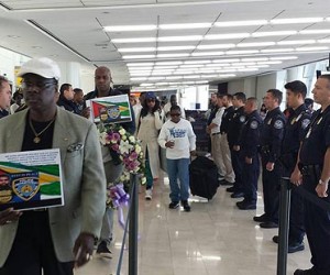 Fly Jamaica Takes Slain NYPD Officer’s Body To Guyana holder-body-JFK