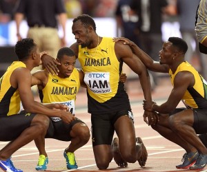 Caribbean Legend Usain Bolt Insists He Will Be Back At London Stadium Today bolt-team-jamaica-final-race-iaafworld2017