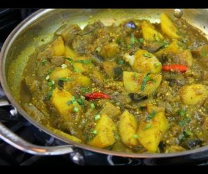 Caribbean Curried Eggplant With Potatoes eggplant-and-potato-curry-from-caribbean-curries-by-felicia-j-persaud