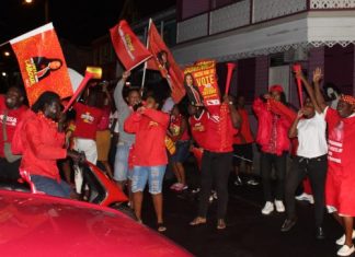 Re-Elected Dominica PM Commits To Healing The Nation DLP-supporters-in-dominica-celebrate