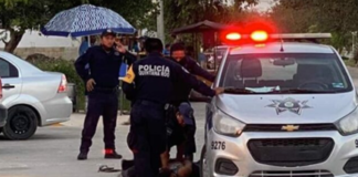 mexico-george-floyd-incidentThe video shows a woman prone, handcuffed body lying on the road. Officers are later seen moving the limp, shoeless body into the back of a police truck.