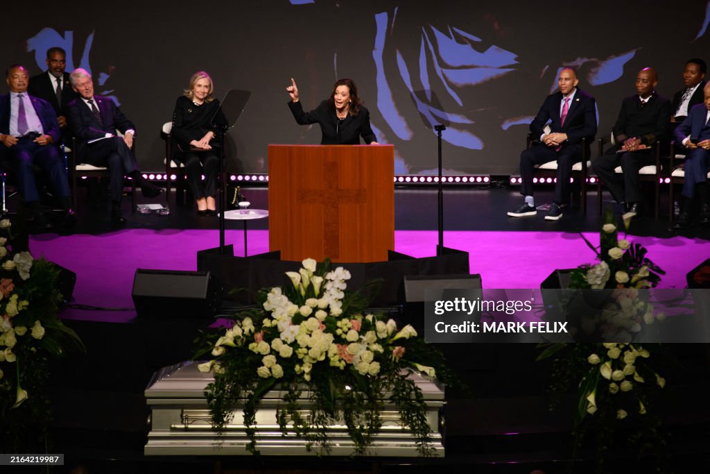 Kamala Harris delivers the eulogy for US Representative