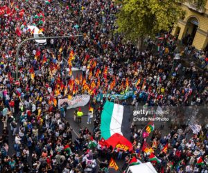 Italians protest in support of Gazans.