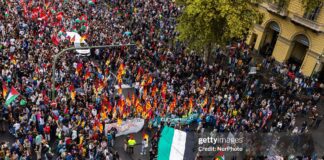 Italians protest in support of Gazans.