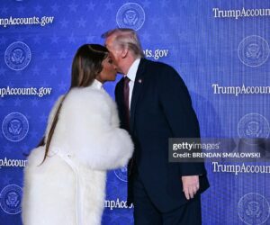 US President Donald Trump (R) greets Trinidadian rapper and singer-songwriter Nicki Minaj during an event on 'Trump Accounts' at the Andrew W. Mellon Auditorium in Washington, DC, on January 28, 2026. as she says she is his number one fan.