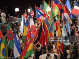 Caribbean Flags Also Get A Wave In Bad Bunny Super Bowl Performance Performers wave the flags of sovereign countries in the Caribbean and the Americas at the conclusion of Puerto Rican singer Bad Bunny performance during Super Bowl LX Patriots vs Seahawks Apple Music Halftime Show at Levi's Stadium in Santa Clara, California on February 8, 2026