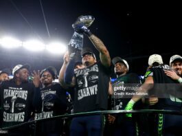 From Borders To The Big Game: How Immigrants Defined Super Bowl LX Elijah Arroyo #18 of the Seattle Seahawks lifts the Vince Lombardi Trophy after the NFL Super Bowl LX football game against the New England Patriots, at Levi's Stadium on February 8, 2026 in Santa Clara, CA.The Seattle Seahawks defeated the New England Patriots 29-13.