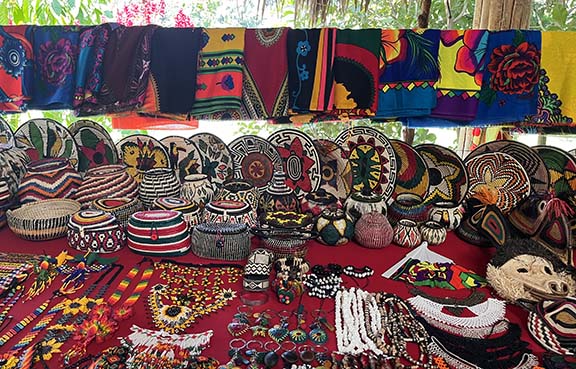 Embera artwork for sale at their village up the Chagres River in Panama. (NewsAmericasNow.com image)